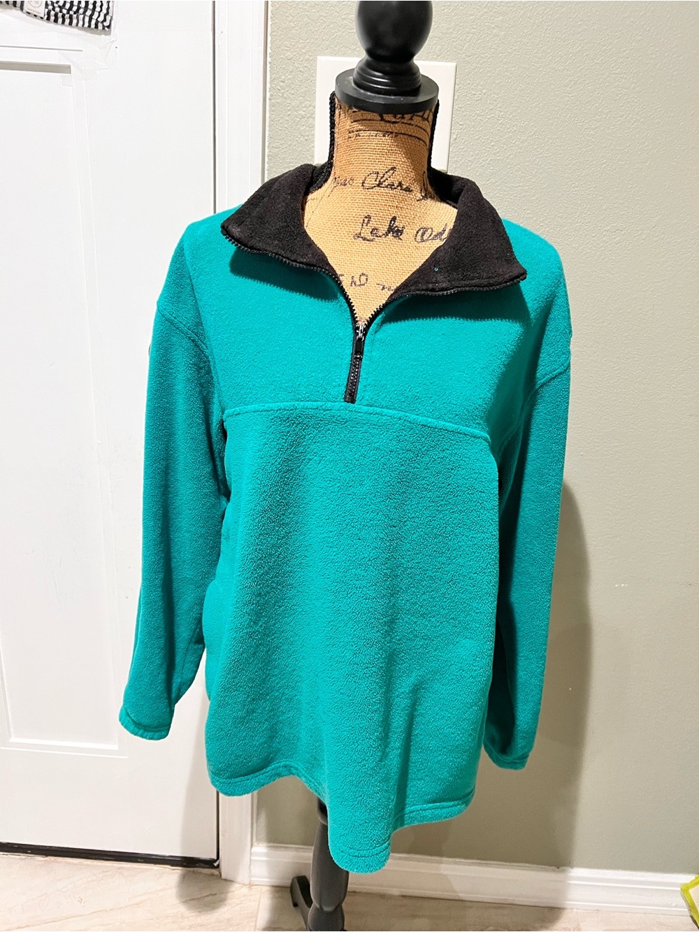 Women's Alpine Tek by Palmetto Teal Fleece Pullover Full Zip Sweatshirt Size M
